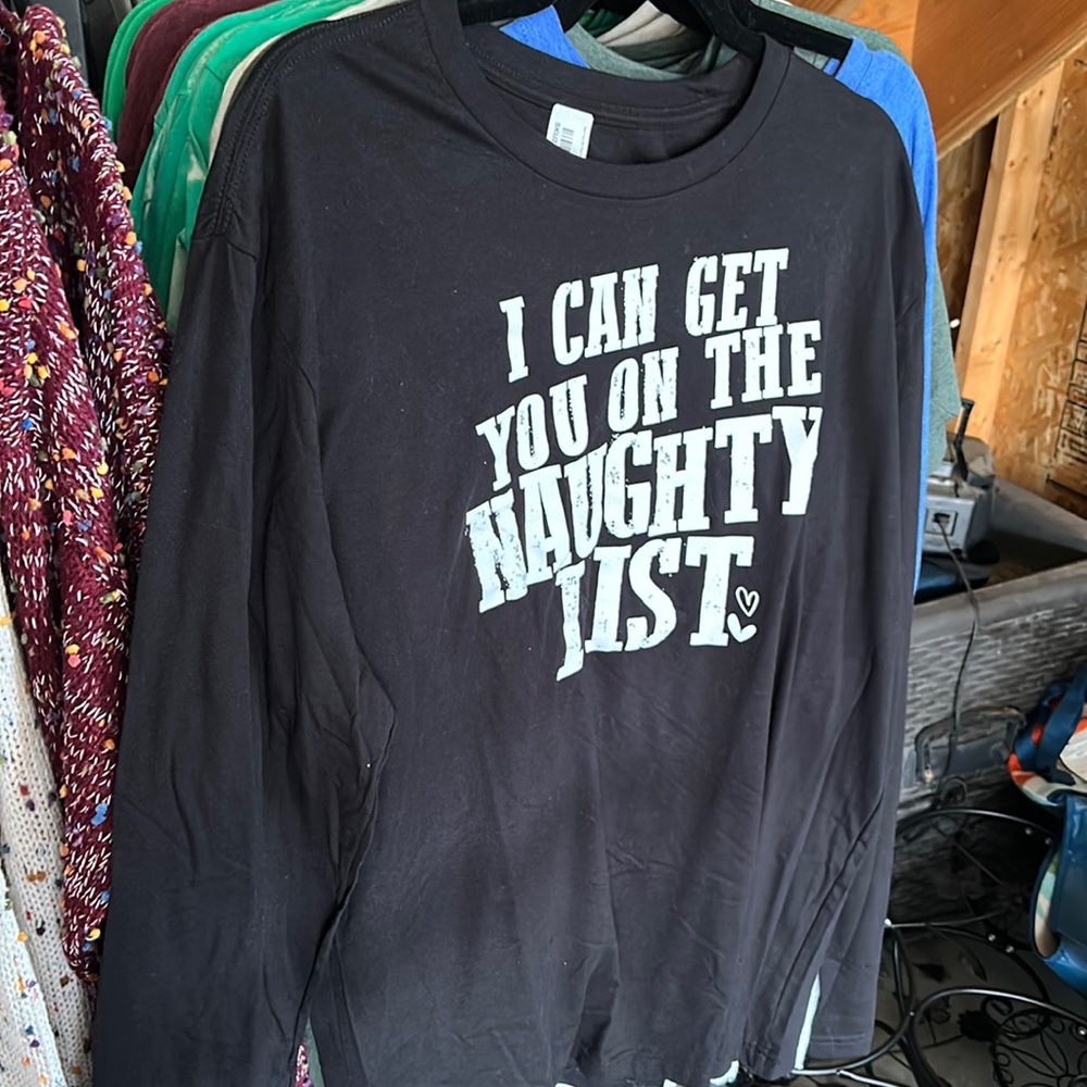 “I can get you on the naughty list” long sleeve tshirt.